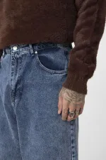 Super Baggy Fıt Jean Mavi Melanj