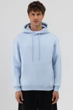 Sweat à capuche basique oversize bleu ciel