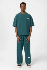 Etiket Detaylı Oversize Modal Kumaş Eşofman Takım Nefti