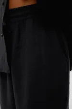 Baggy Fit Modal Kumaş Pantolon Siyah