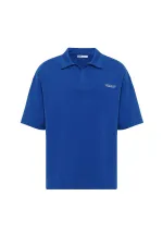 Polo Yaka Oversize Tişört Saks