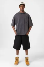 Washed Oversize Pocket T-Shirt Black Washed Oversize Pocket T-Shirt Black