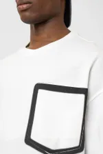 Crew Neck Oversize T-Shirt with Pockets, Ecru