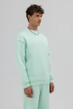 Sweat-shirt basique à col rond oversize menthe