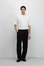 Baggy Fit Kumaş Pantolon Siyah