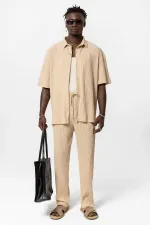 Basic Oversize Ottoman Takım Bej