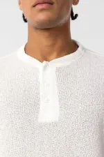 Basic Oversize Button-Down T-Shirt, Ecru