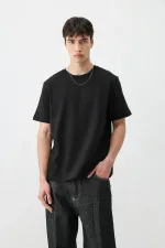 Short-Sleeved Boxy Fit T-Shirt, Black