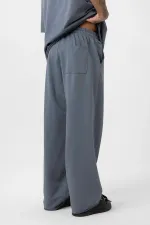 Etiket Detaylı Oversize Eşofman Takım Füme