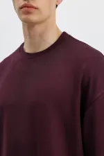 Modal Karışımlı Oversize Tişört Mürdüm