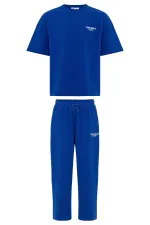 Care About Printed Oversize Tracksuit Set - Black