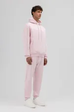 Sweat à capuche oversize basique rose
