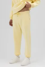 Pantalon de survêtement basique à chevilles élastiquées, jaune