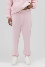 Pantalon de survêtement basique à chevilles élastiquées, rose