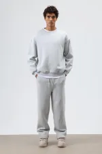 Sweat-shirt basique oversize délavé gris clair