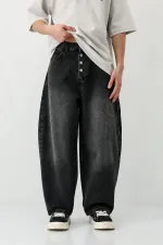 Barrel Fit Jeans Füme