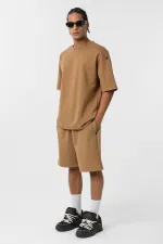 Basic Oversize Şort Takım Taba