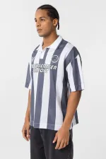 T-shirt oversize à col polo, gris foncé