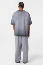 Yıkamalı Oversize Eşofman Takım Gri