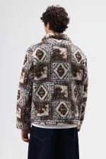 Oversize Peluş Mont Kahve