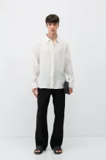 Chemise oversize en modal, écru