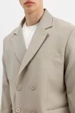 Costume croisé oversize, beige