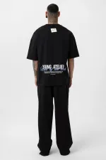 Paça Yırtmatçlı Oversize  Eşofman Takım Siyah