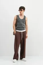 Baggy Fit Eşofman Alt Kahve