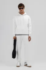 Basic Paça Lastikli Eşofman Alt Ekru