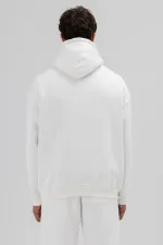 Basic Oversize Kapüşonlu Sweatshirt Ekru