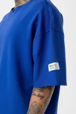Etiket Detaylı Oversize Eşofman Takım Saks Etiket Detaylı Oversize Eşofman Takım Saks