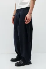 Barrel Fit Tailored Pantolon Lacivert