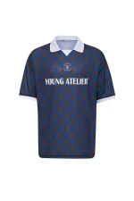 Oversize Polo Yaka Forma Tişört KAHVE/İNDİGO