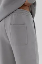 Basic Paça Lastikli Eşofman Alt Gri