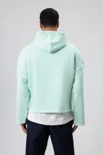 Basic Oversize Seamless Hooded Sweatshirt Mint