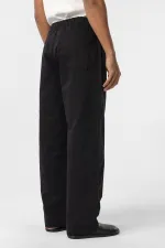 Baggy Fit Gabardine Trousers Black