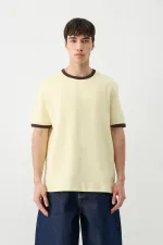 Kısa Kollu Regular Fit Tişört Sarı