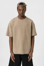 T-shirt oversize basique délavé, couleur vison