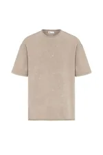 T-shirt oversize basique délavé, couleur vison