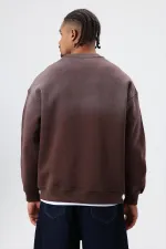 Washed Stone Detail Oversize Sweatshirt Coffee