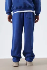 Yıkamalı Baggy Eşofman Alt Saks