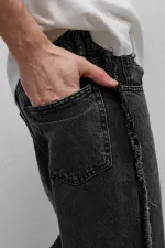 Yan Dikiş Detaylı Baggy Jean Gri