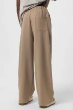 Oversize Sweatpants with Stitching Detail, Mink Color