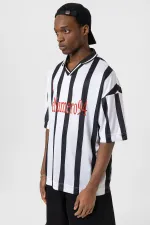 T-shirt oversize imprimé en jersey blanc