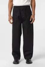 Baggy Fit Gabardine Trousers Black