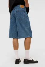 Oversize Bermuda Denim Şort Mavı Renk-2