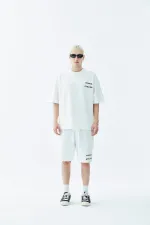 Young Atelıer Baskılı Şort Takım Ekru