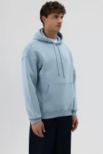 Sweat à capuche oversize basique bleu foncé