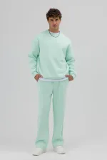 Sweat-shirt basique à col rond oversize menthe