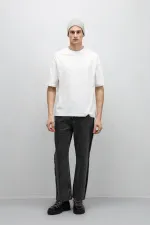 Yan Dikiş Detaylı Baggy Jean Gri